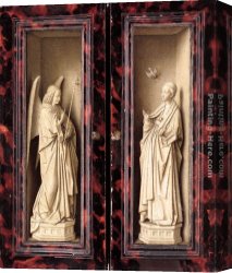 Outer Canvas Paintings - Small Triptych [detail outer panels] by Jan van Eyck